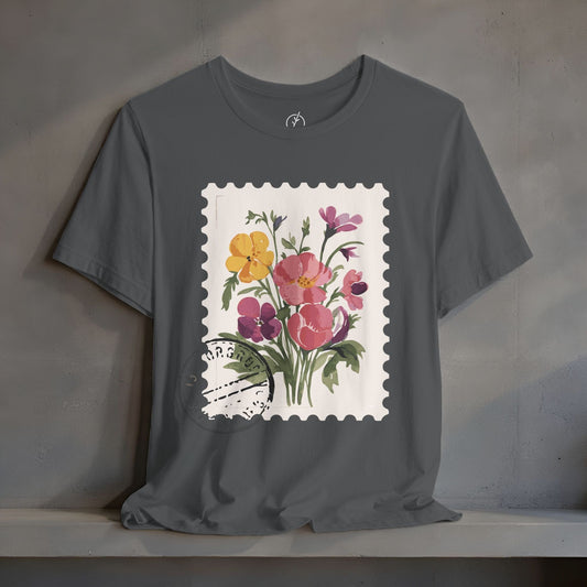 Vintage Floral Stamp T-Shirt