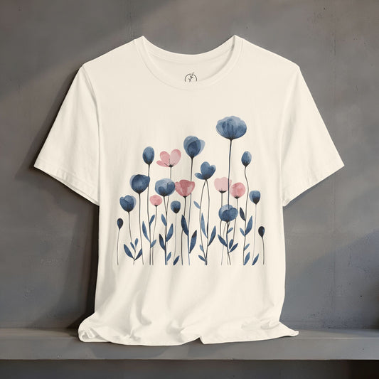 Indigo Meadow Blooms T-Shirt