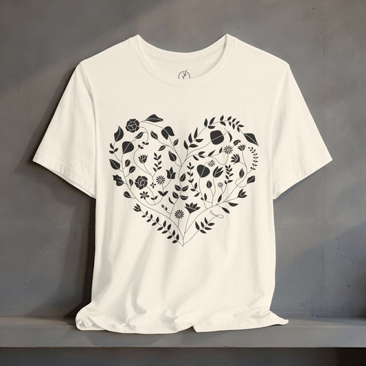 Inked Floral Heart T-Shirt