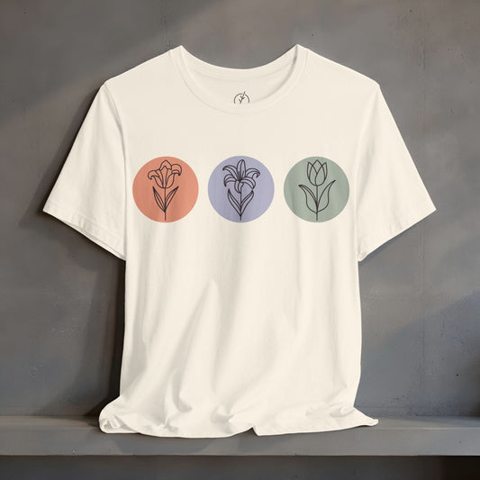 Line Art Flower Trio T-Shirt