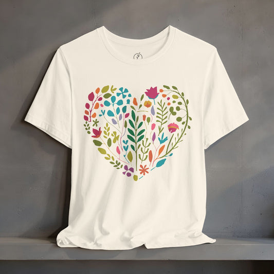 Boho Floral Heart T-Shirt