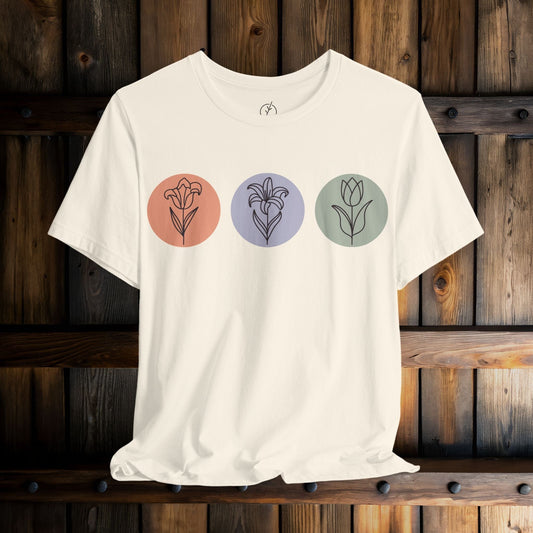 Line Art Flower Trio T-Shirt