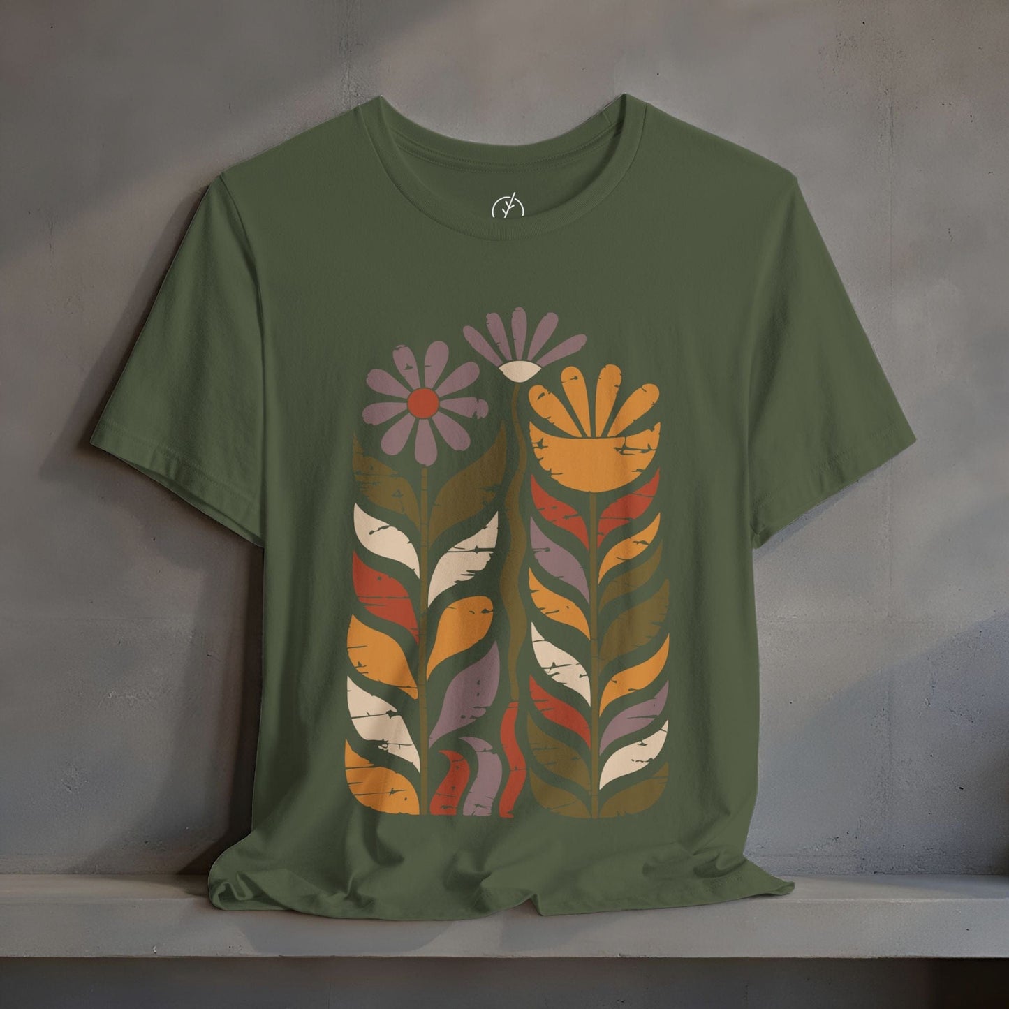 Retro Folk Blooms T-Shirt