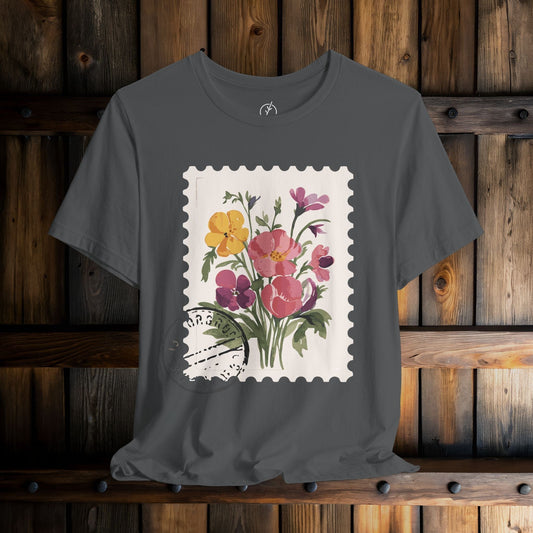 Vintage Floral Stamp T-Shirt