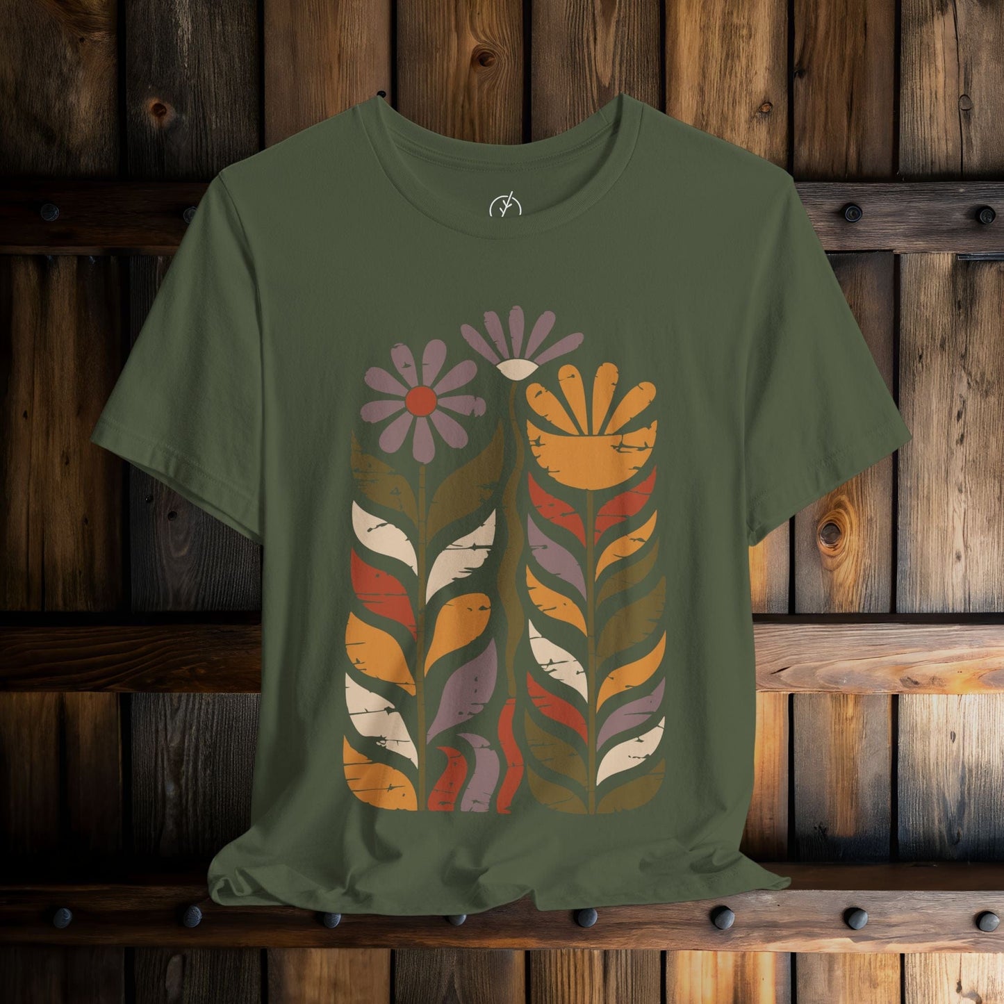 Retro Folk Blooms T-Shirt